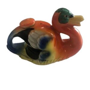 W. Goebel Duck Vinegar Cruet  Bavaria vintage ceramic colorful incised mark